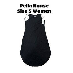 Time and Tru Women's Sleeveless Midi Dress Black Soot Size S